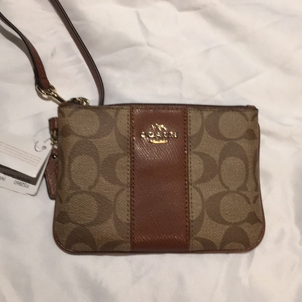 Coach monogram wristlet